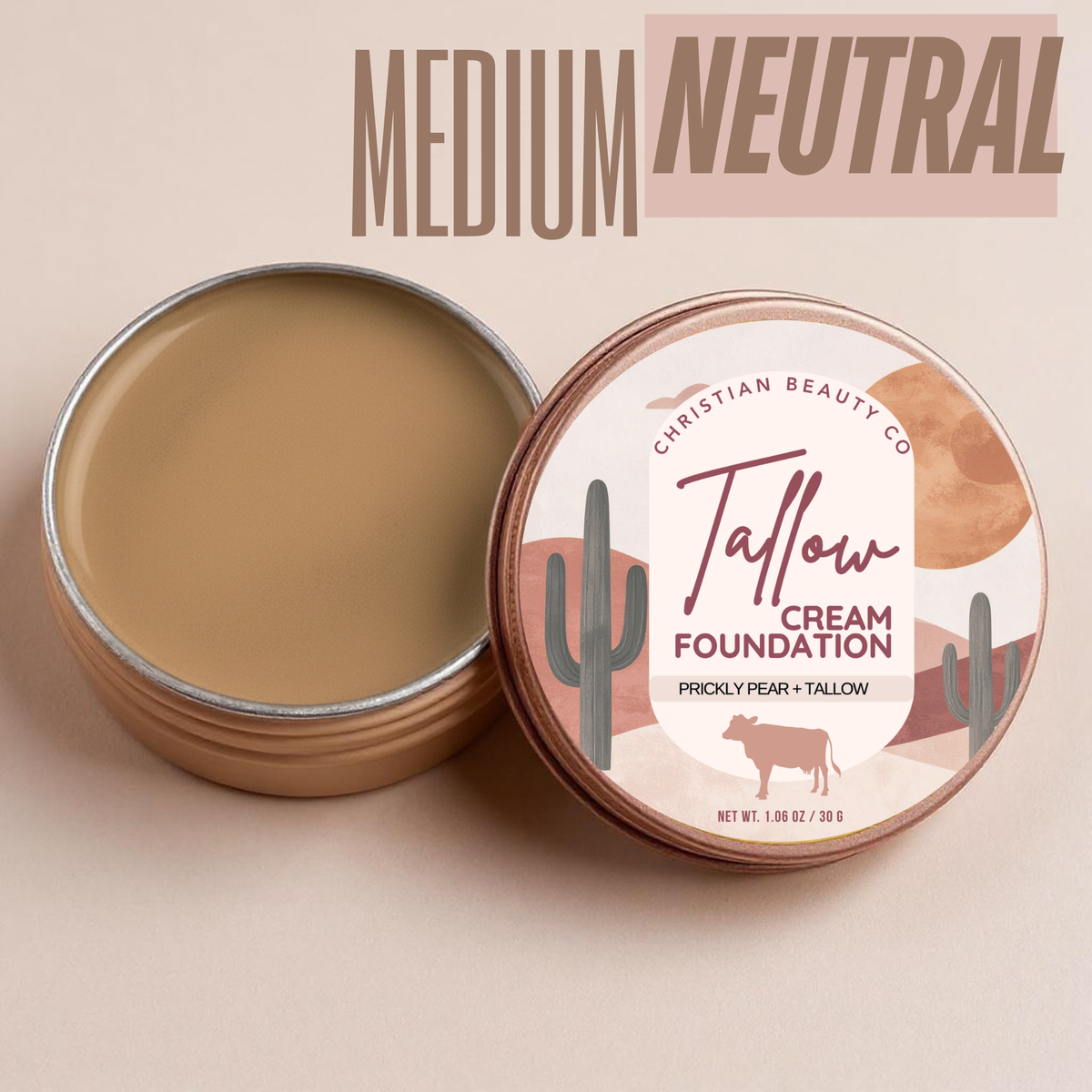Tallow Cream Foundation shade Medium Neutral