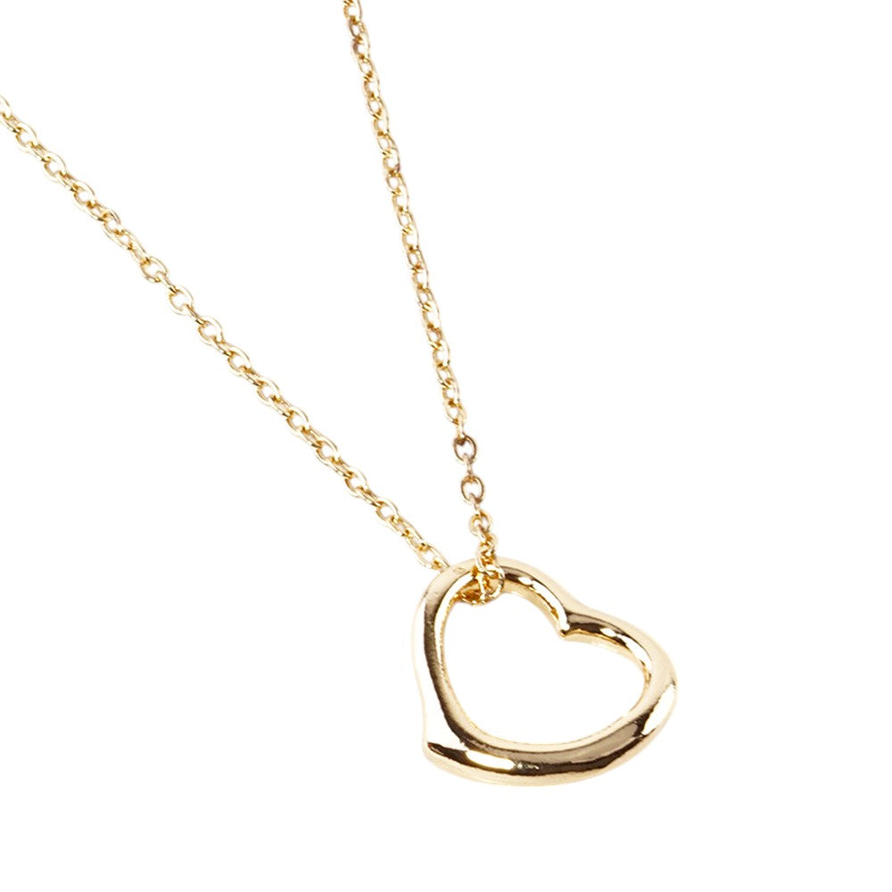 Metal open heart pendant necklace – main view