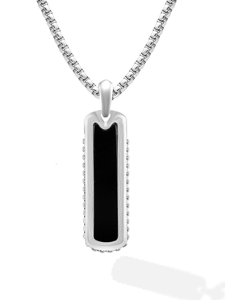 Black Onyx Column Pendant Necklace by RTZN