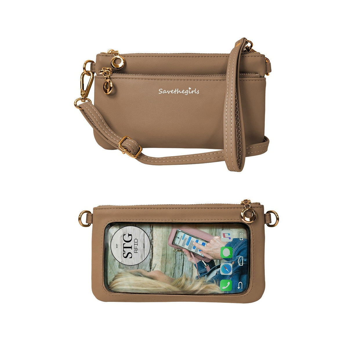 Bella RFID touch screen purse — product image 15 (Nutmeg)