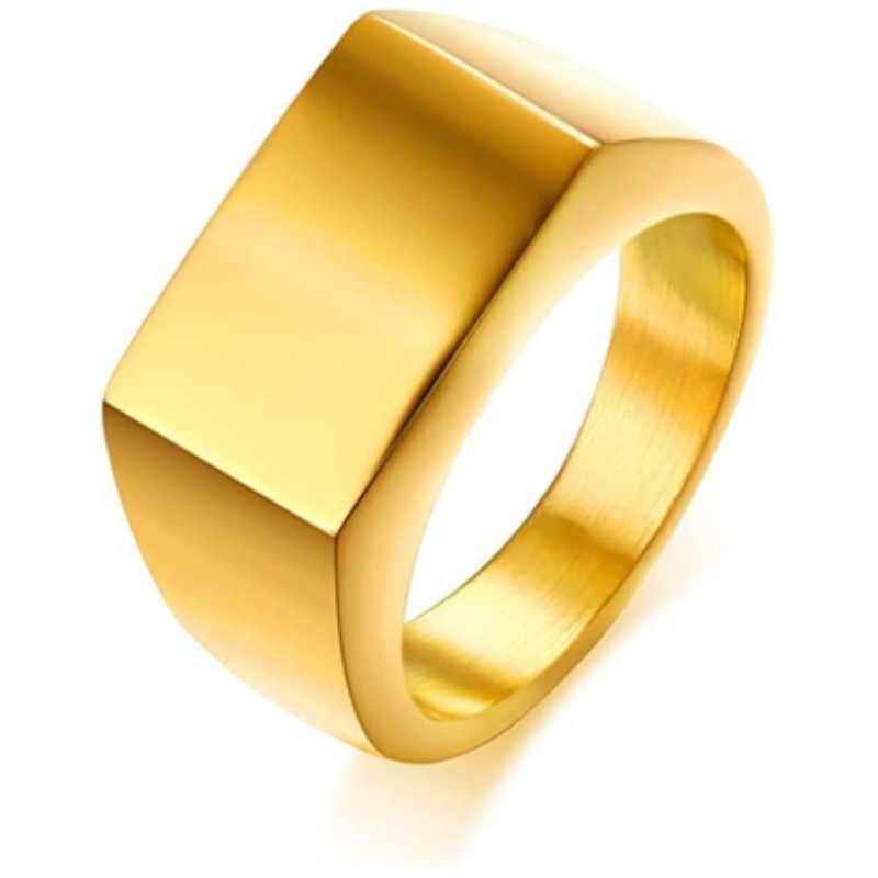 AJZ30052 men’s geometric ring in Gold finish