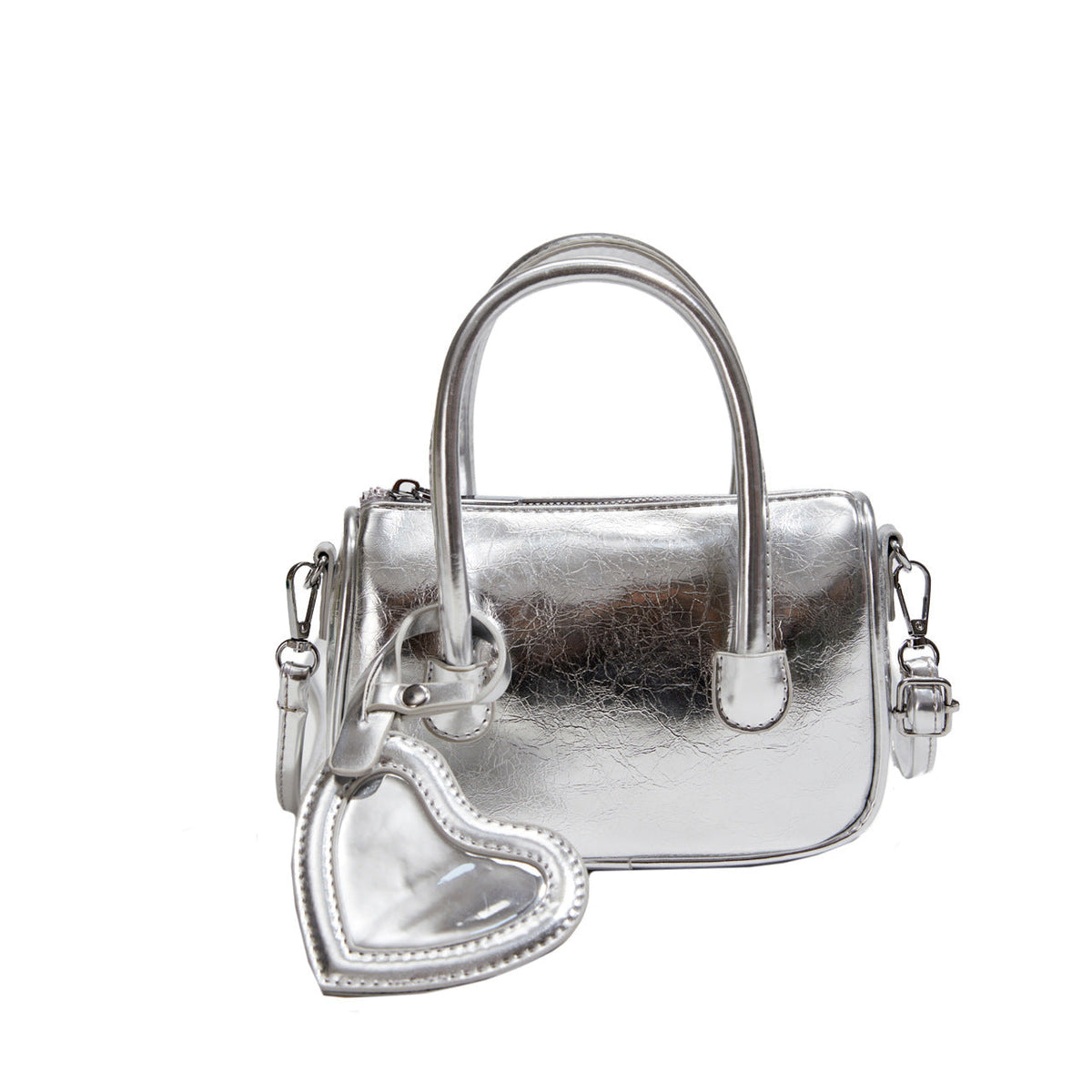 Silver Mini Tote Crossbody Bag – product view 5
