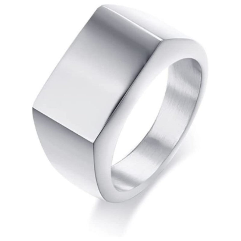AJZ30052 men’s geometric ring in Silver finish