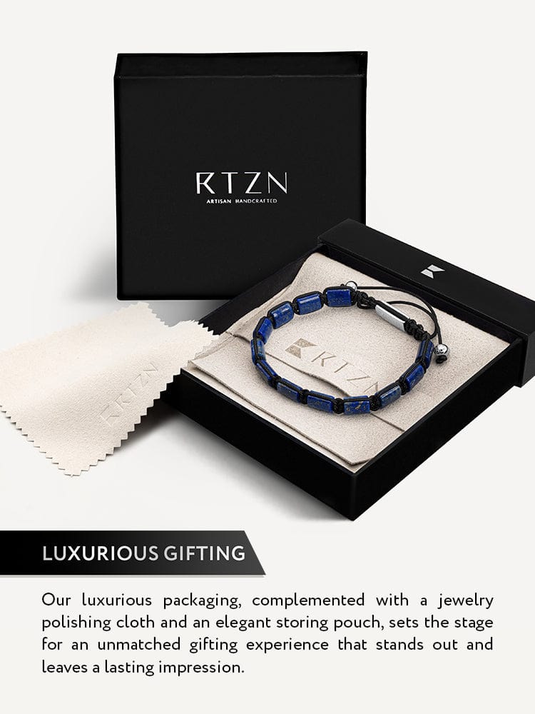 Men’s Lapis Lazuli Beaded Bracelet – Havana product view 6