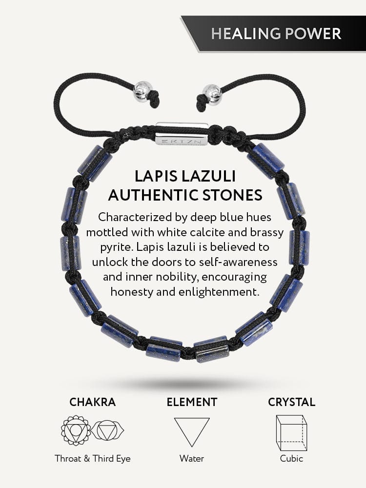 Men’s Lapis Lazuli Beaded Bracelet – Havana product view 4
