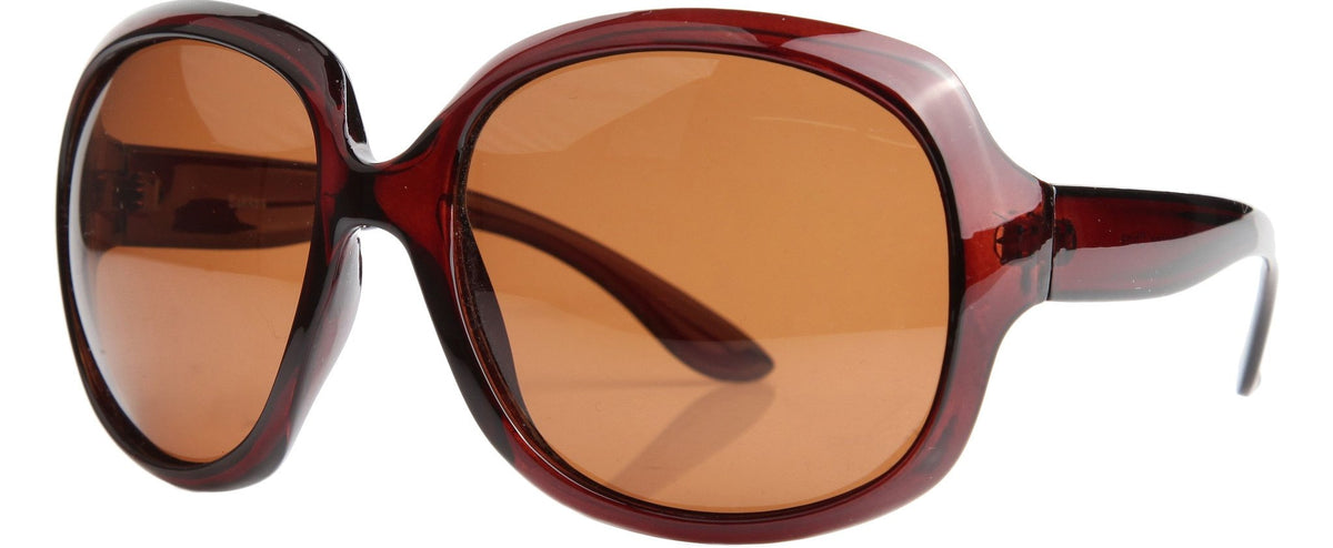 Vintage oversized brown polarized sunglasses with brown lenses