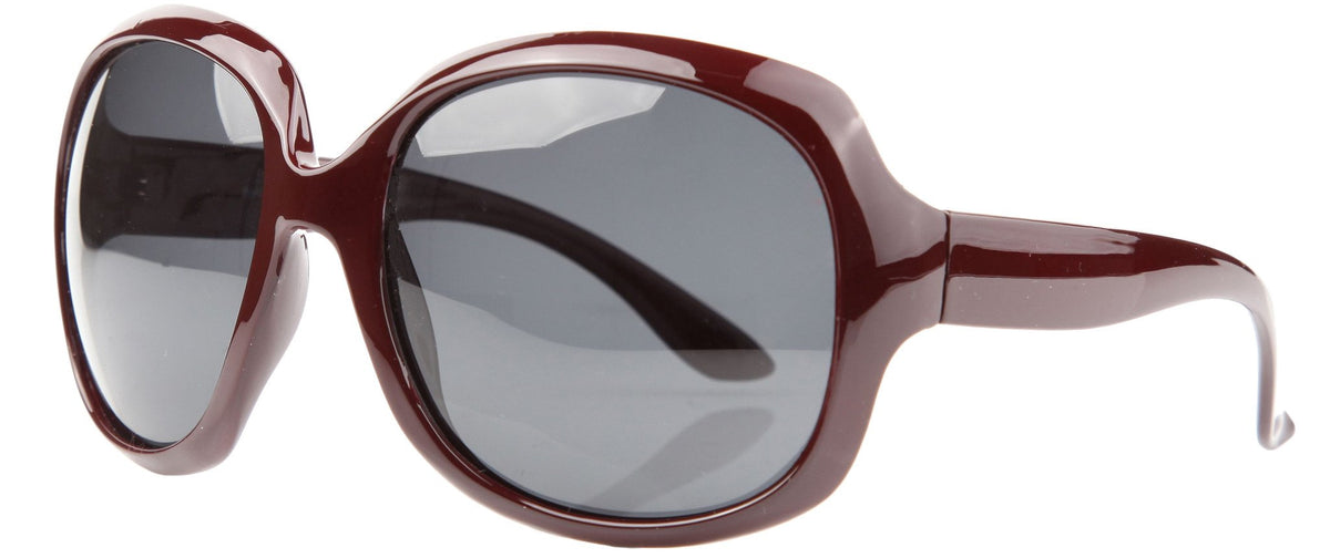 Vintage oversized burgundy polarized sunglasses with smoke lenses