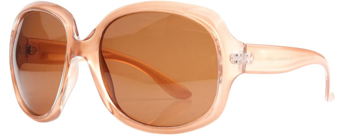 Vintage oversized champagne polarized sunglasses with smoke lenses