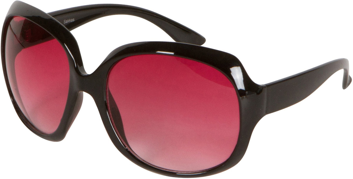 Vintage oversized sunglasses in black with pink smoke lenses