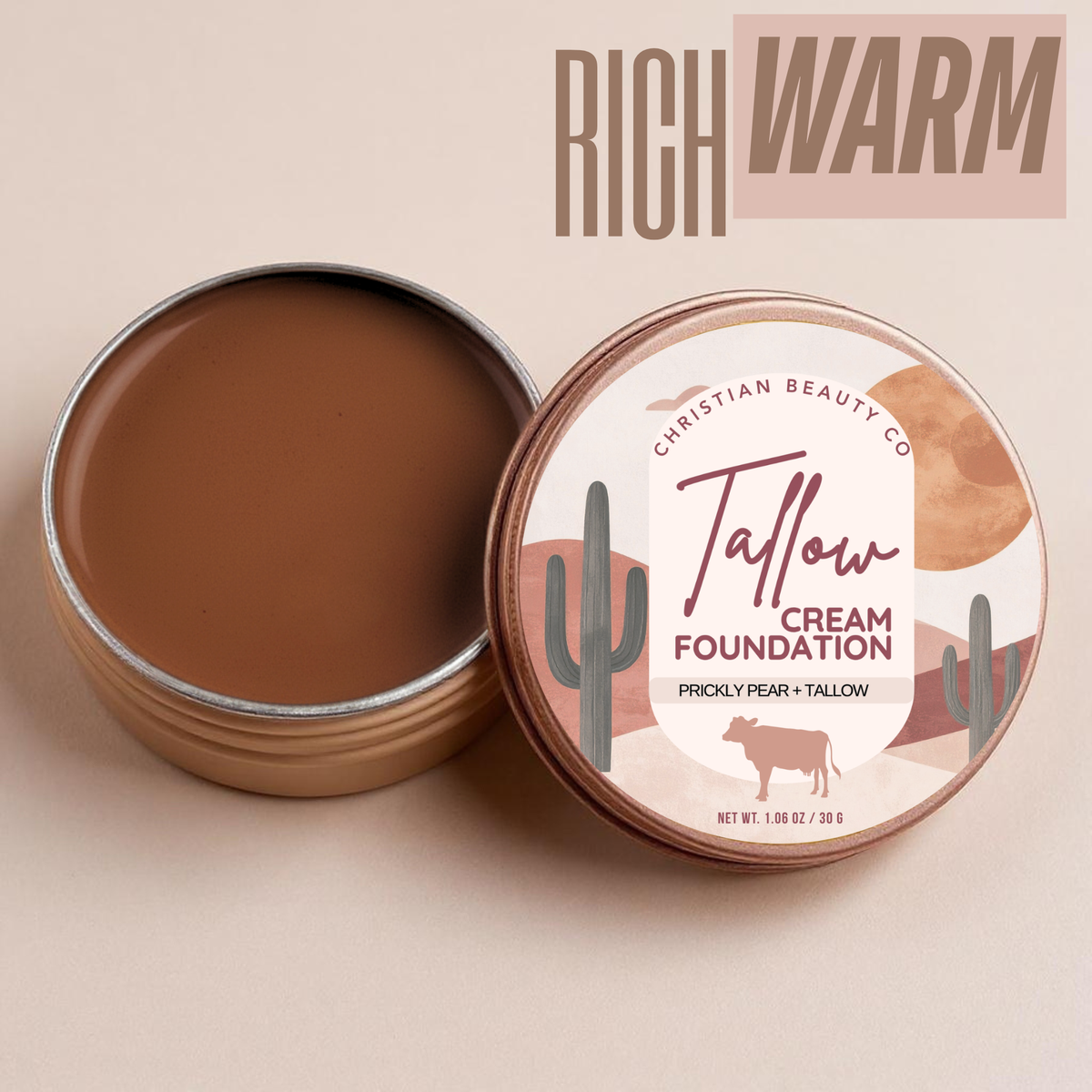 Tallow Cream Foundation shade Rich Warm