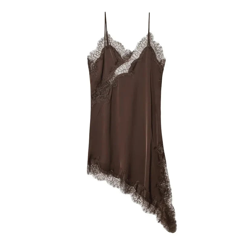 Satin Lace Slip Mini Dress alternate product view