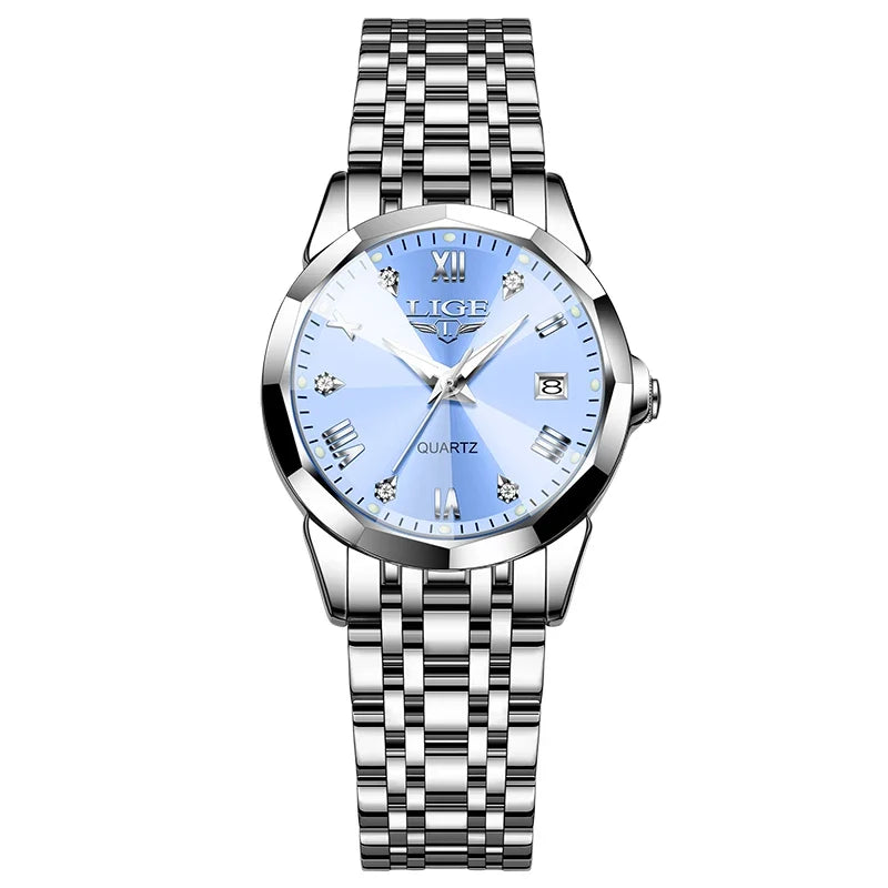 Women's 25mm sunburst dial quartz bracelet watch – styling view