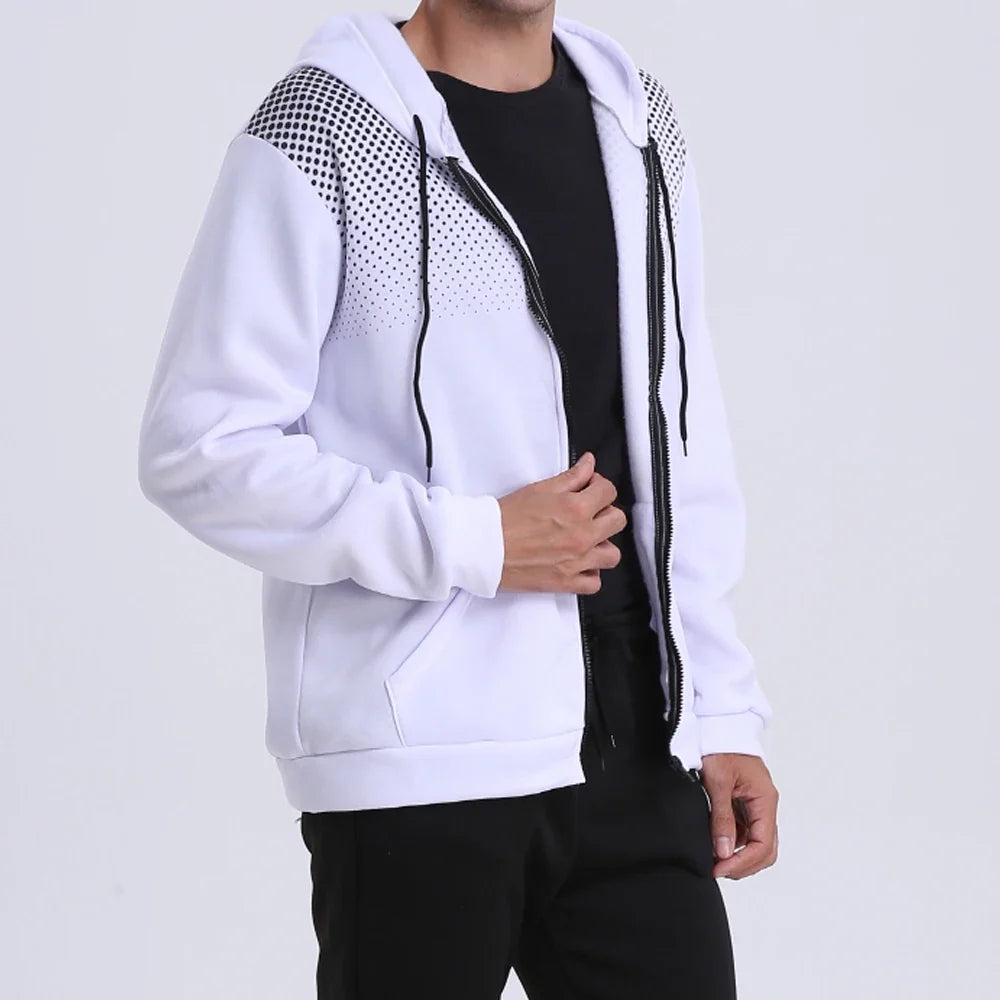 Men’s Polka-Dot Zip-Up Hoodie product view 7