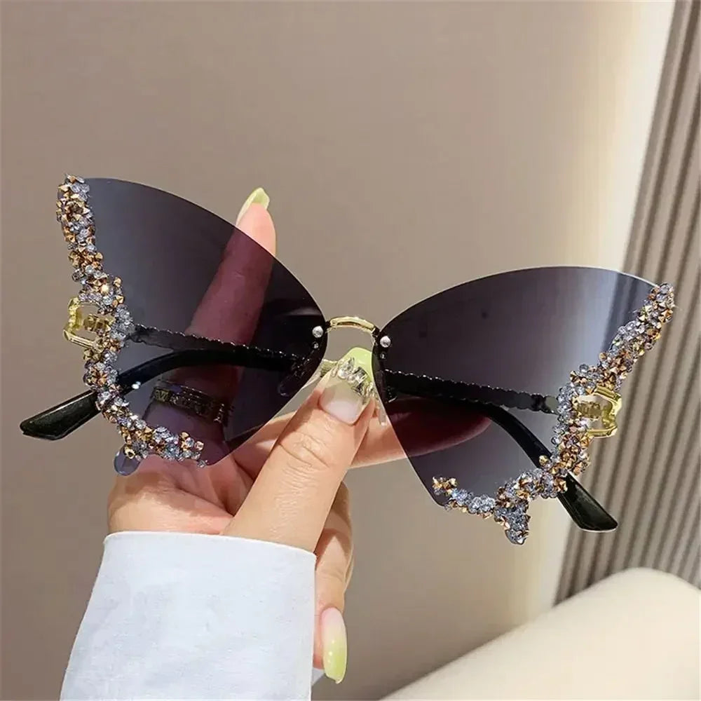 Statement rhinestone butterfly sunglasses view