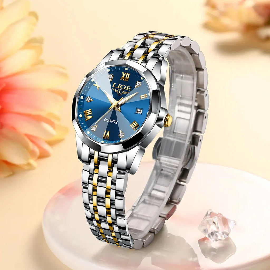 Women's 25mm sunburst dial quartz bracelet watch – main view