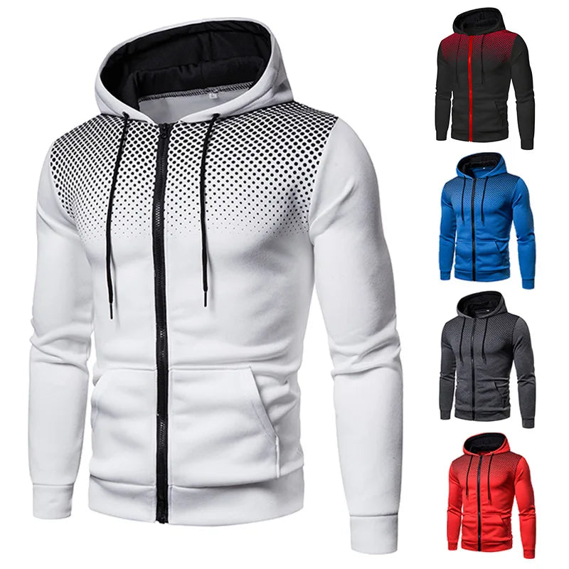 Men’s Polka-Dot Zip-Up Hoodie product view 1