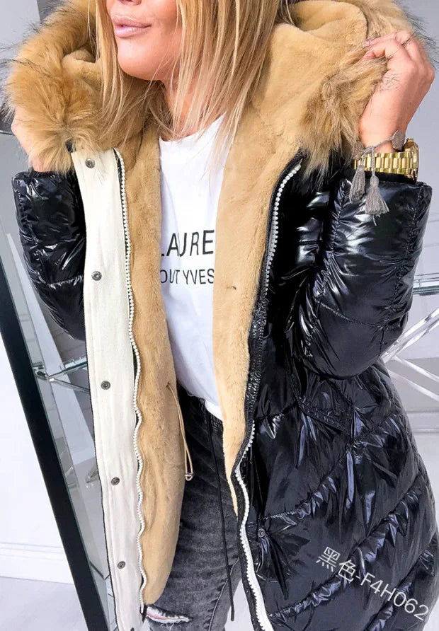 Women's faux-fur collar puffer jacket - alternate product view