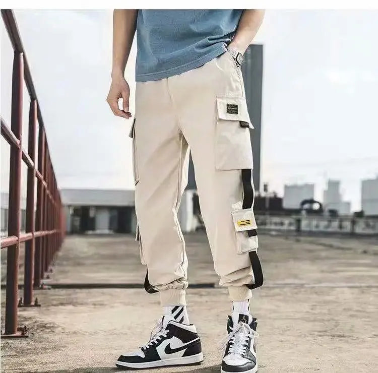 Men’s cargo joggers in Apricot with tapered silhouette