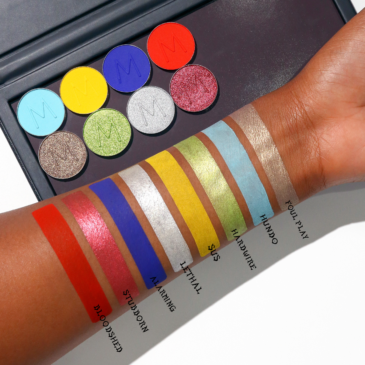 Eyeshadow Lineup arm swatches