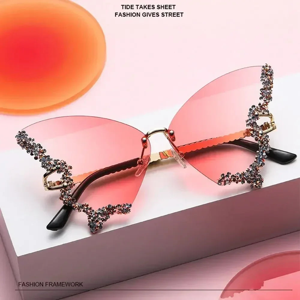 Statement sunglasses with oversized butterfly frame