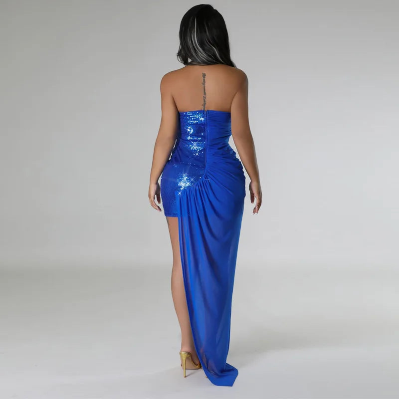Women's sequin tube-top split dress by SHOMICOBOUTIQUE – view 4