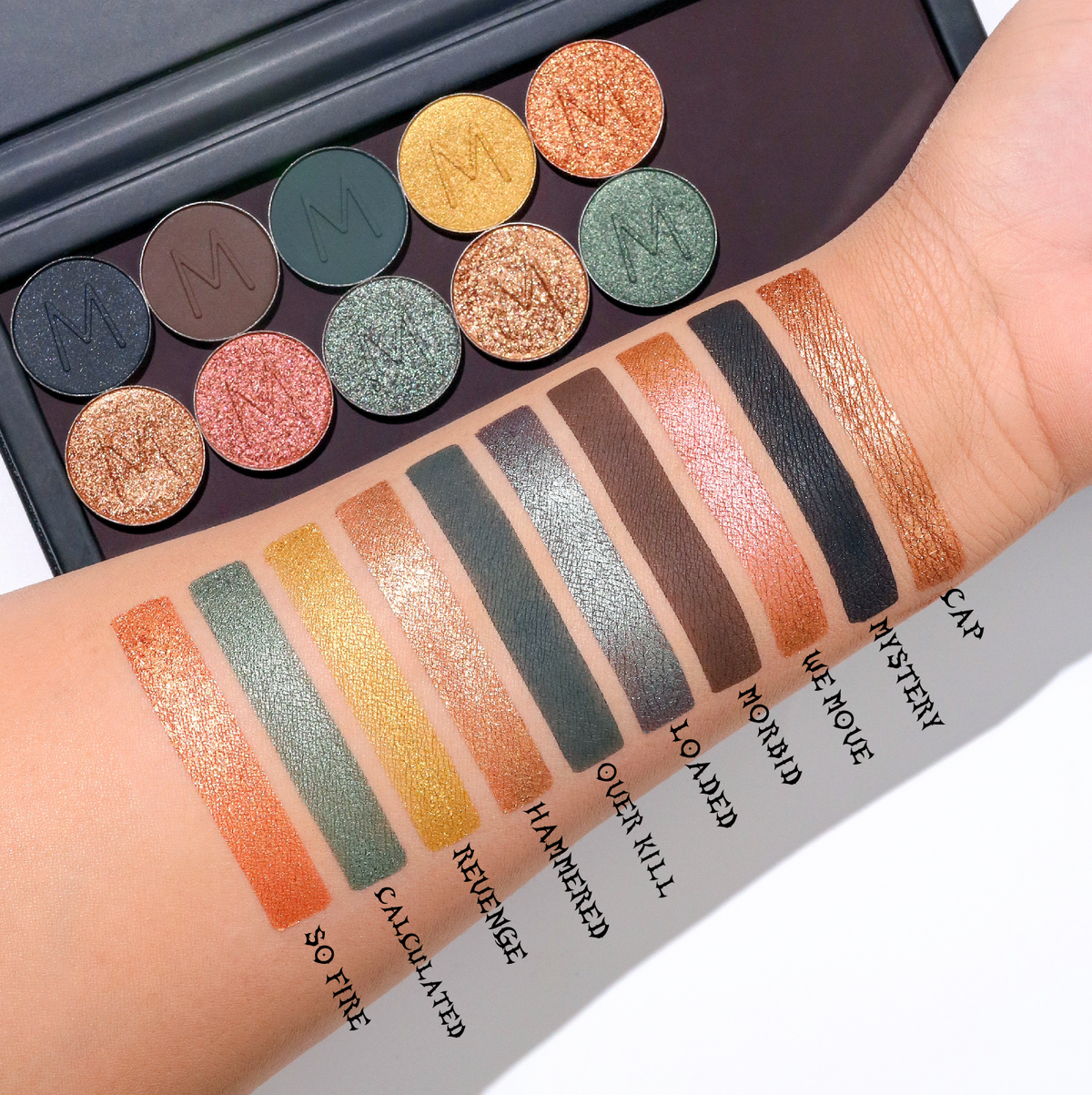Eyeshadow Lineup color swatches