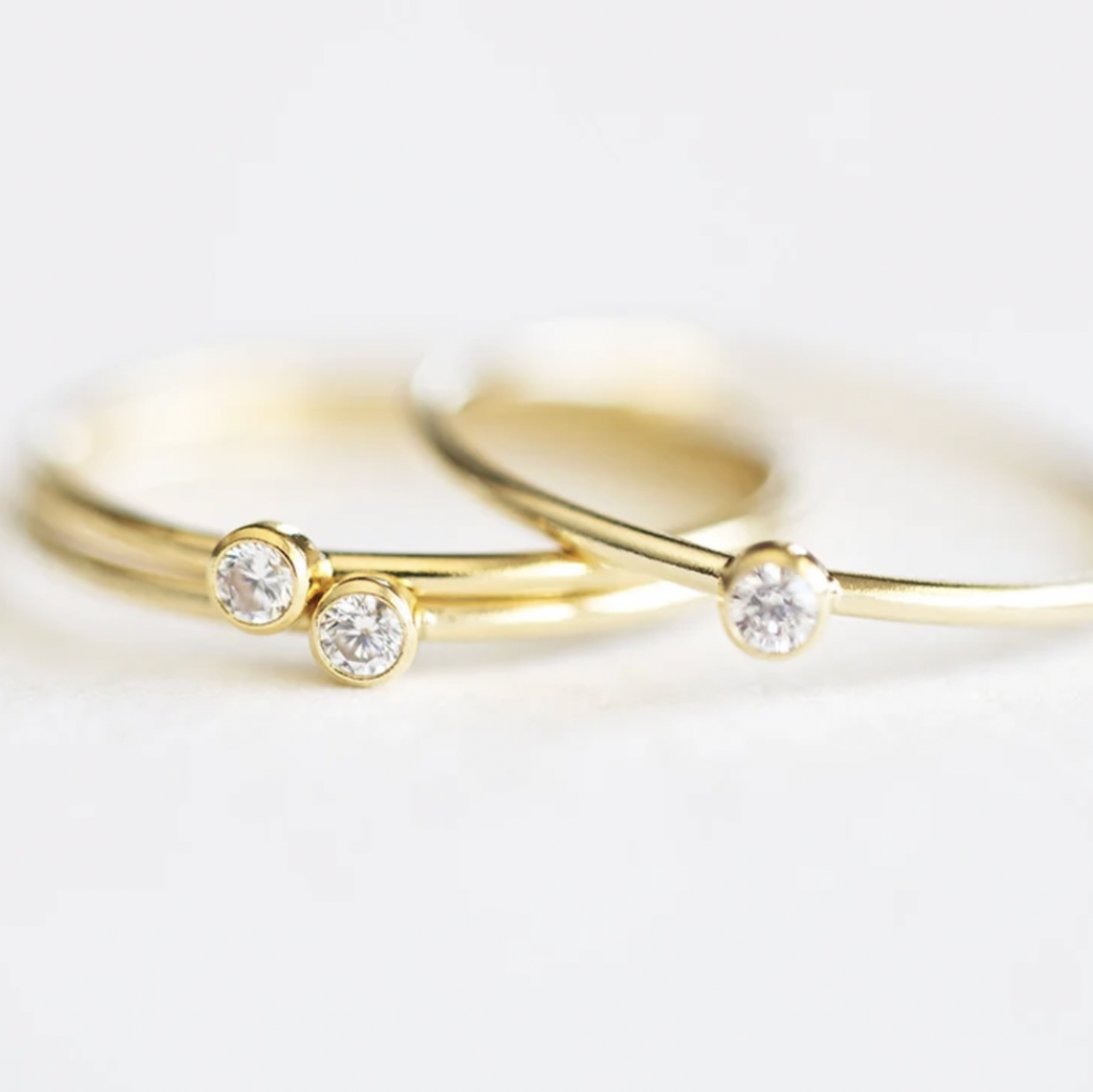 14K gold-filled cubic zirconia ring in gold