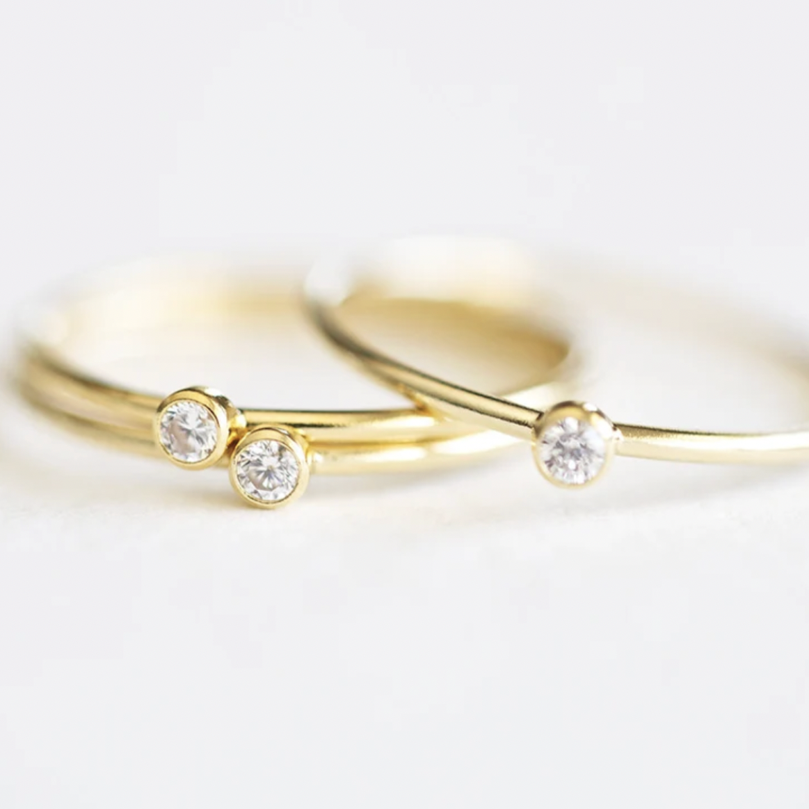 14K gold-filled cubic zirconia ring in gold