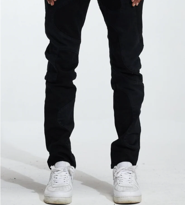 CRYSP DENIM Black Stacked Jeans in Jet Black