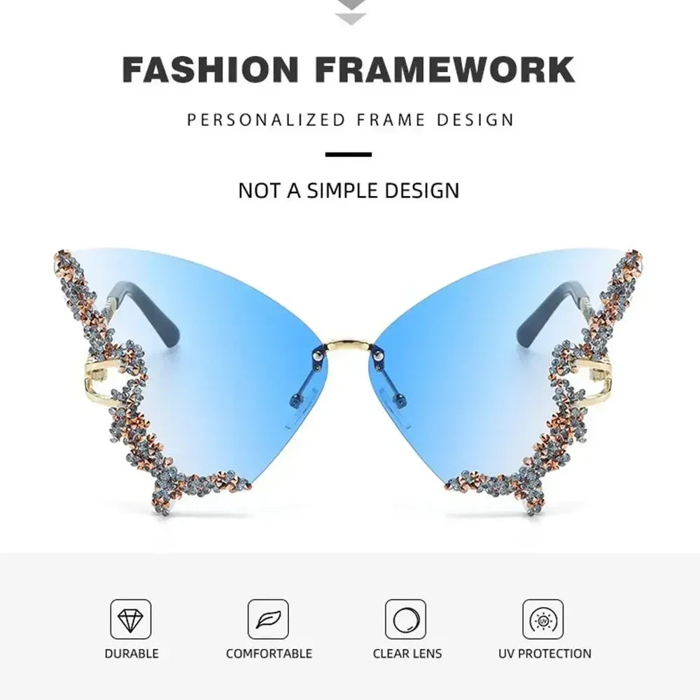Rhinestone embellished oversized sunglasses view