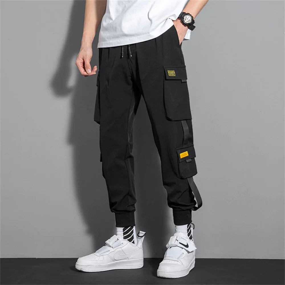 Men’s streetwear cargo joggers in Green, alternate view