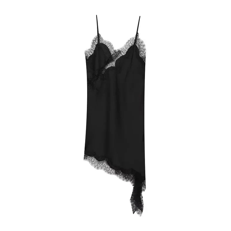 Satin Lace Slip Mini Dress side silhouette