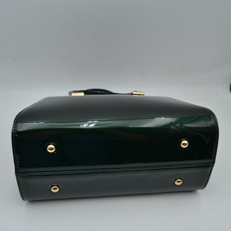 Patent frame satchel handbag with pearl clasp — product image 24 (T3446 OLV2)