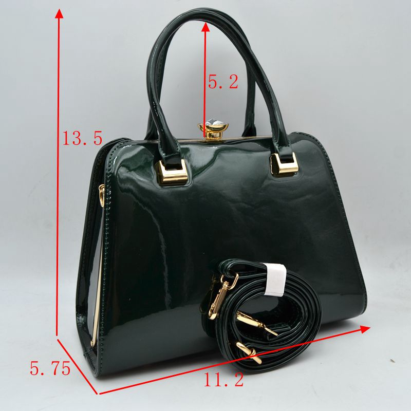 Patent frame satchel handbag with pearl clasp — product image 10 (T3446 OLV E5 89 AF E6 9C AC)