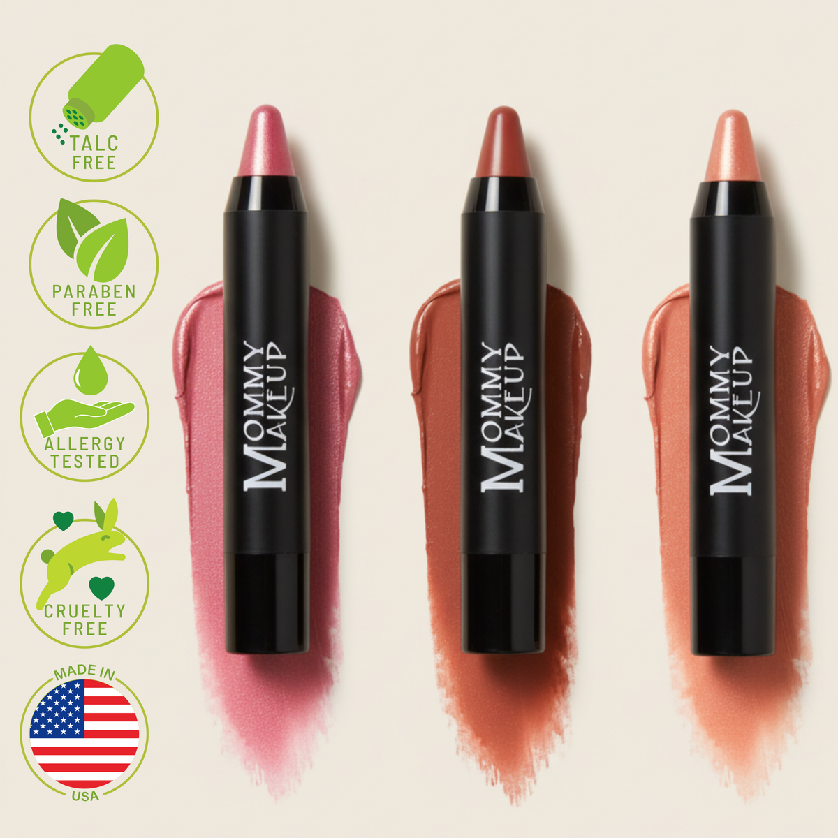 Pink Daisy Triple Stick shade and cream makeup presentation