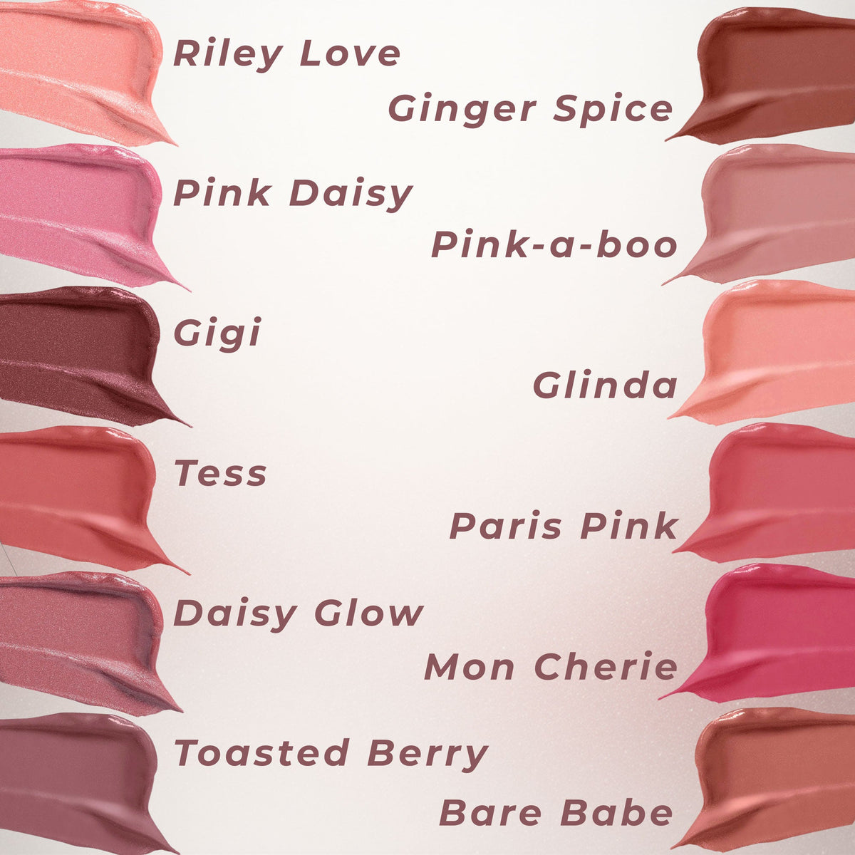 Mommy Makeup Triple Stick shade swatches including Daisy Glow