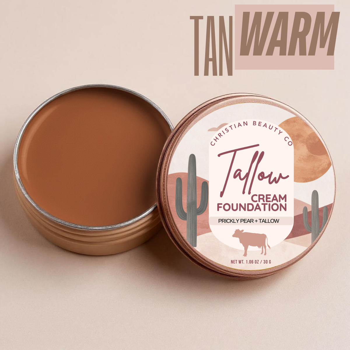 Tallow Cream Foundation shade Tan Warm