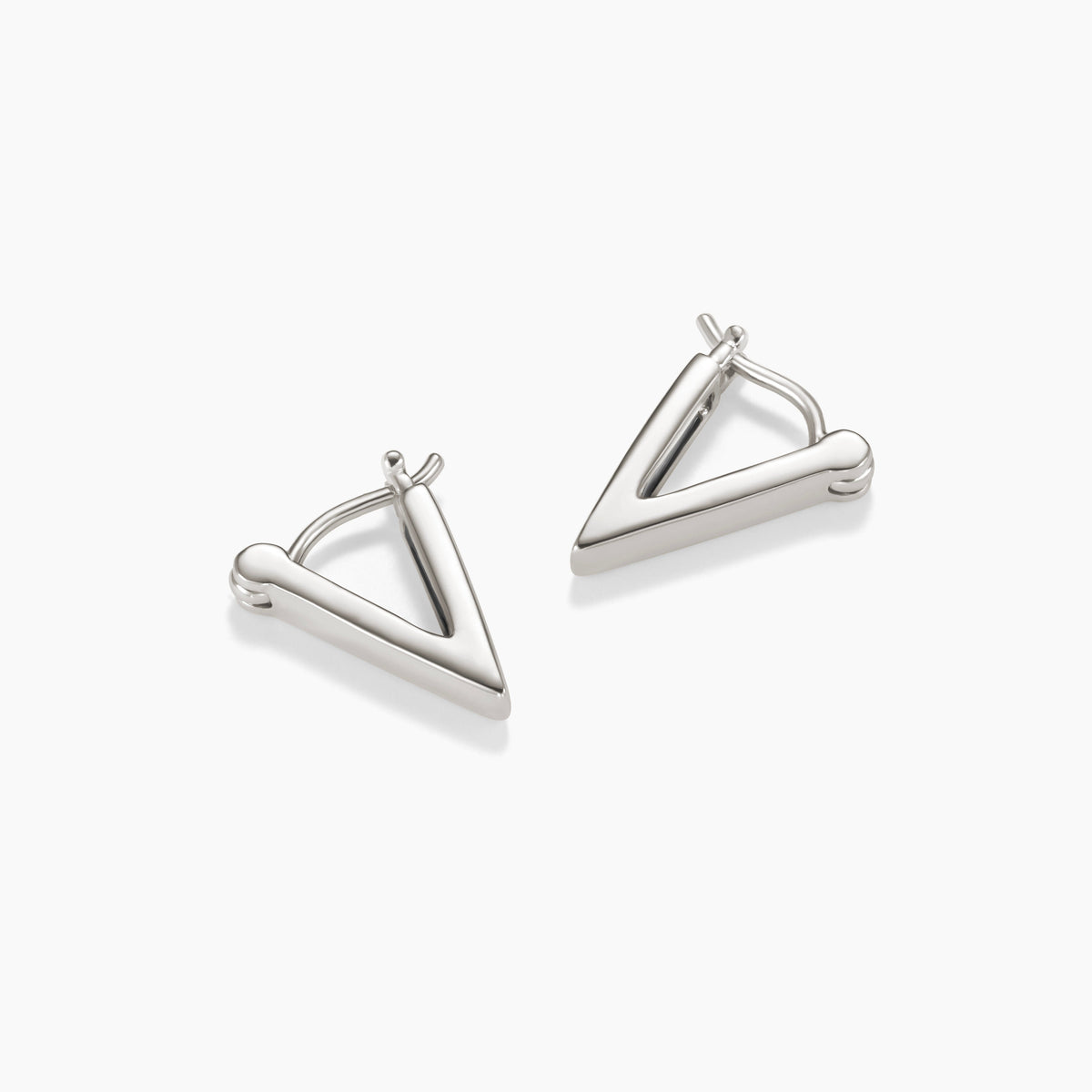 The A’s platinum-plated silver huggie earrings