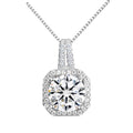 Two Carat Halo Cubic Zirconia Pendant Necklace – product image 1
