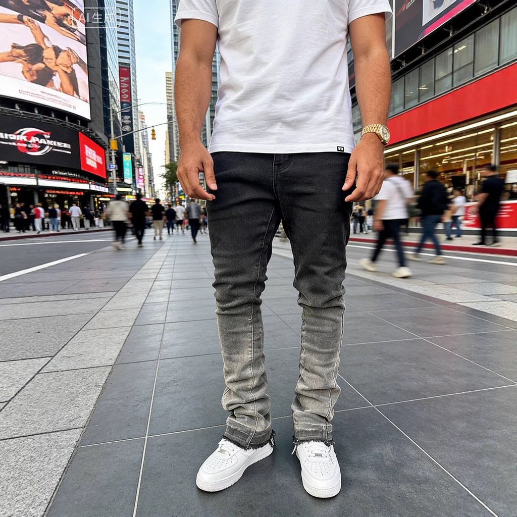 Men’s gradient-wash slim jeans – front product view