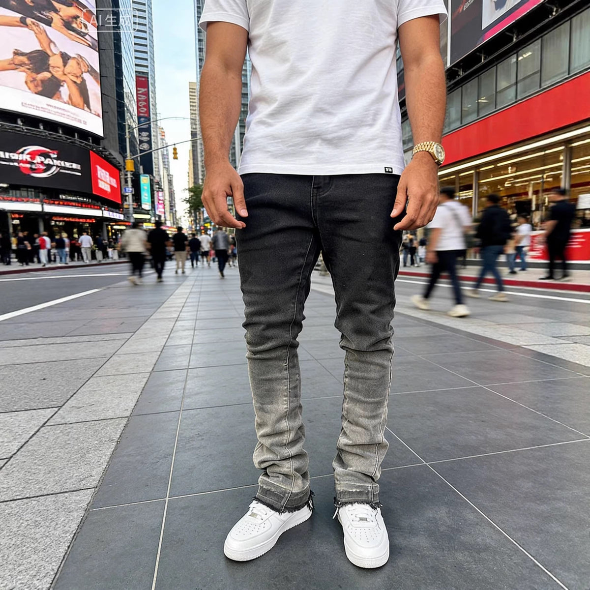 Men’s gradient-wash slim jeans – front product view