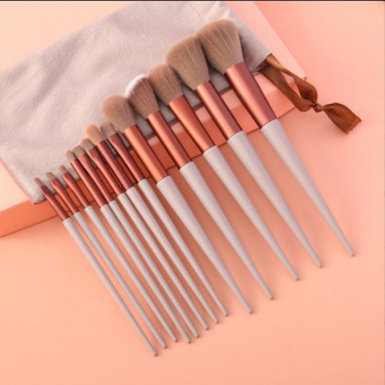 13-piece beauty brush set with assorted makeup brush shapes