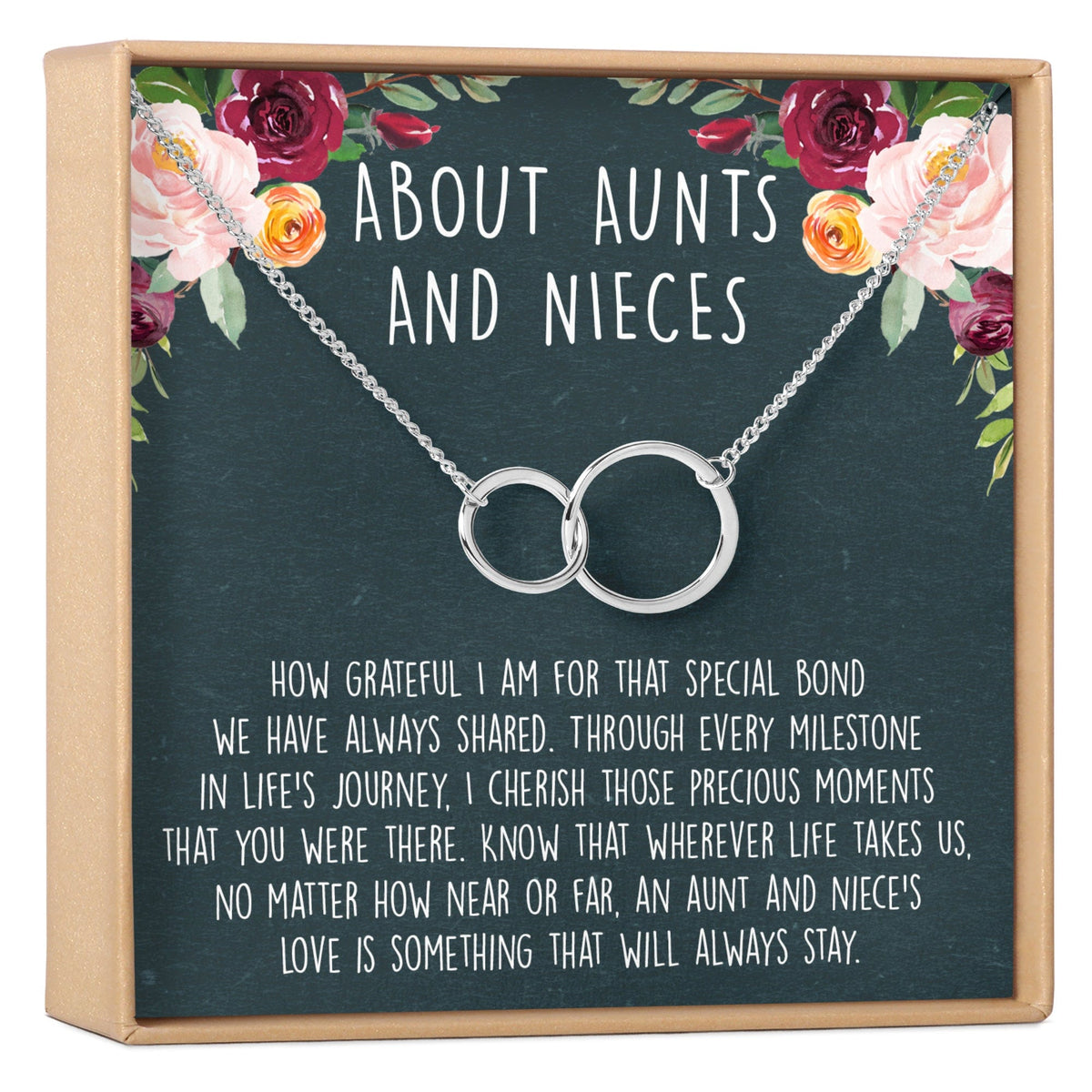 Aunt and niece sentimental necklace gift
