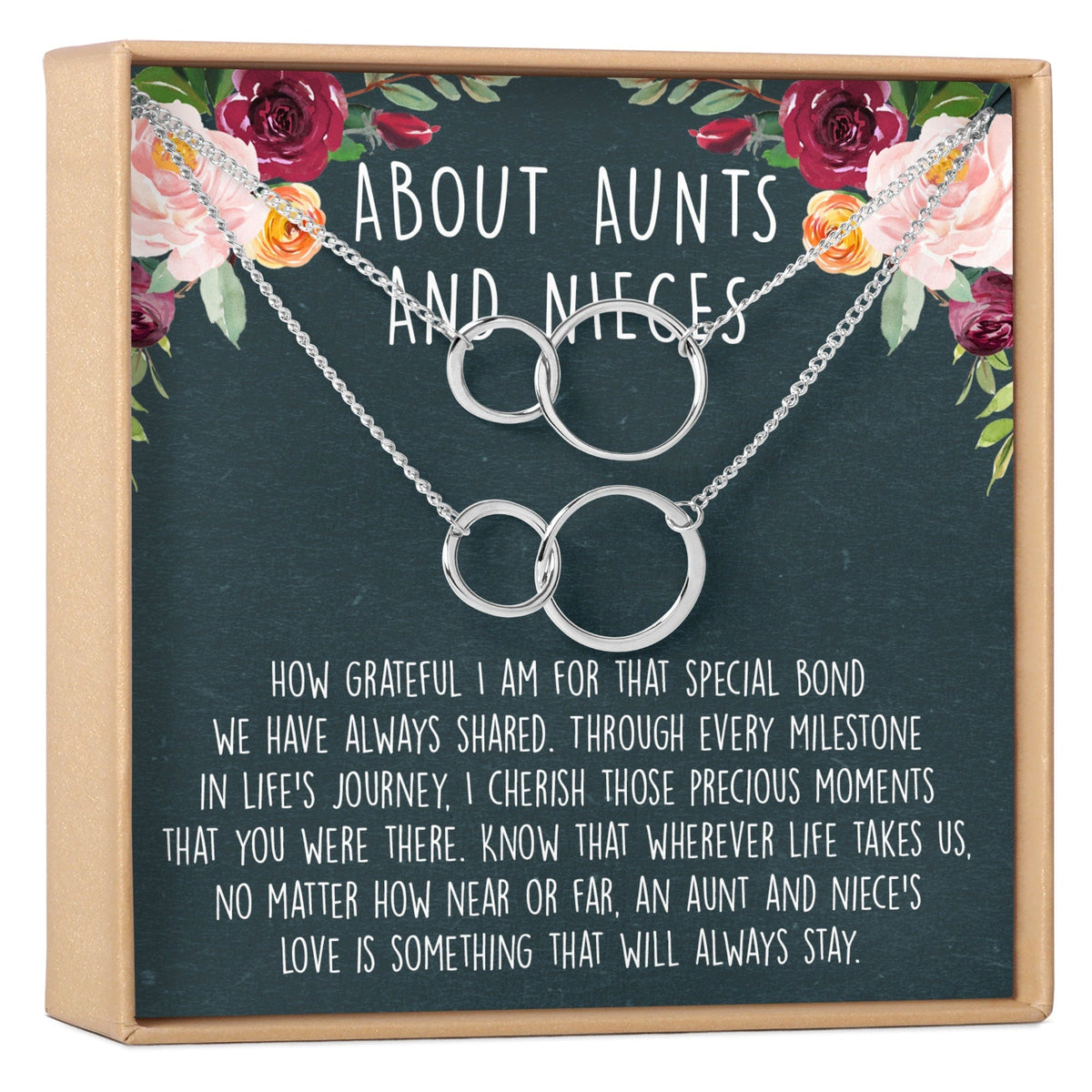 Aunt and niece sentimental necklace gift