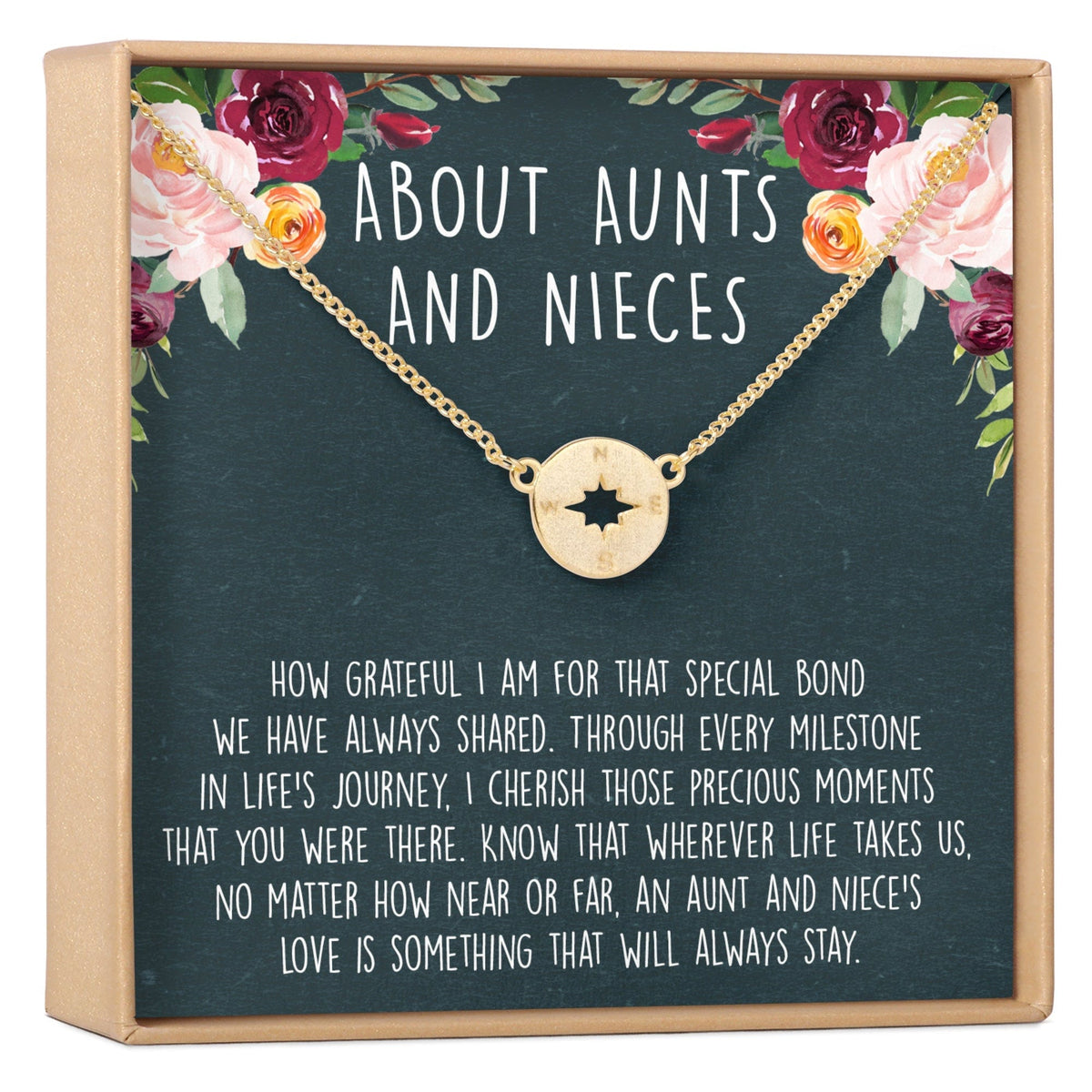Aunt and niece sentimental necklace gift