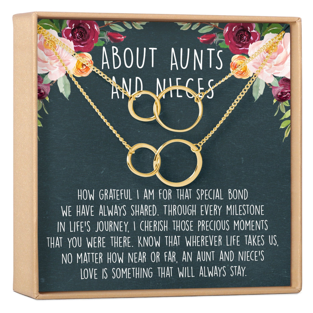 Aunt and niece sentimental necklace gift