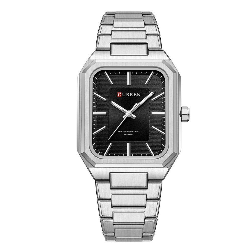 Men’s square quartz watch in Golden Green finish