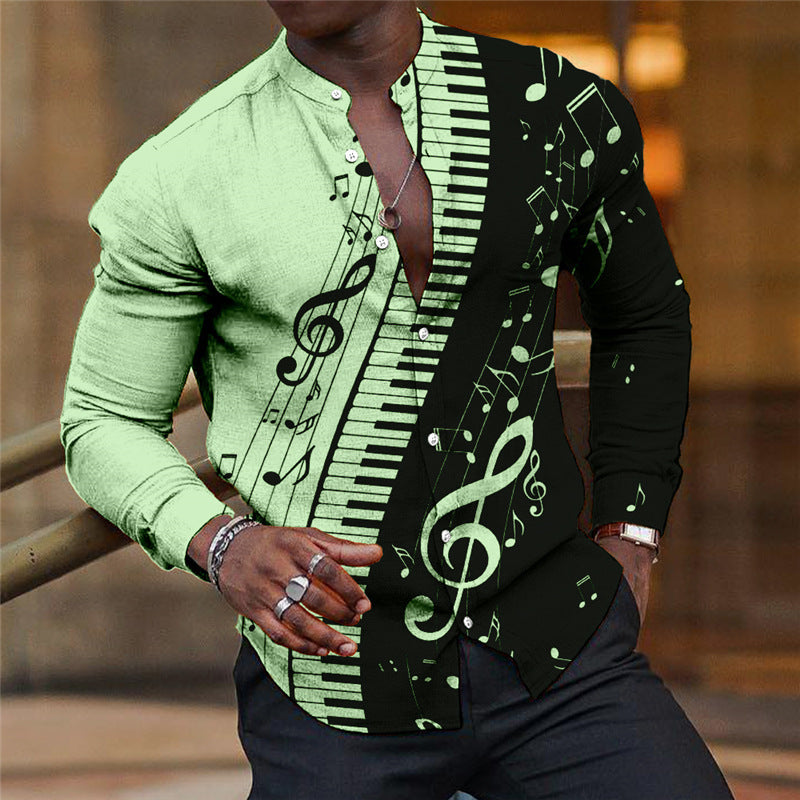 Men’s Breathable Long-Sleeve Printed Shirt – print design preview 4