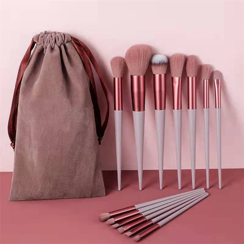 Essential makeup brush set for face and eye application