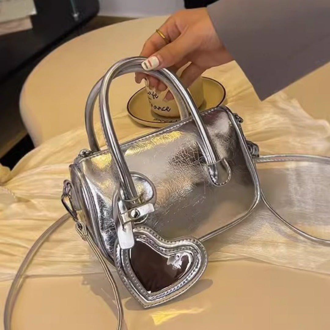 Silver Mini Tote Crossbody Bag – product view 4